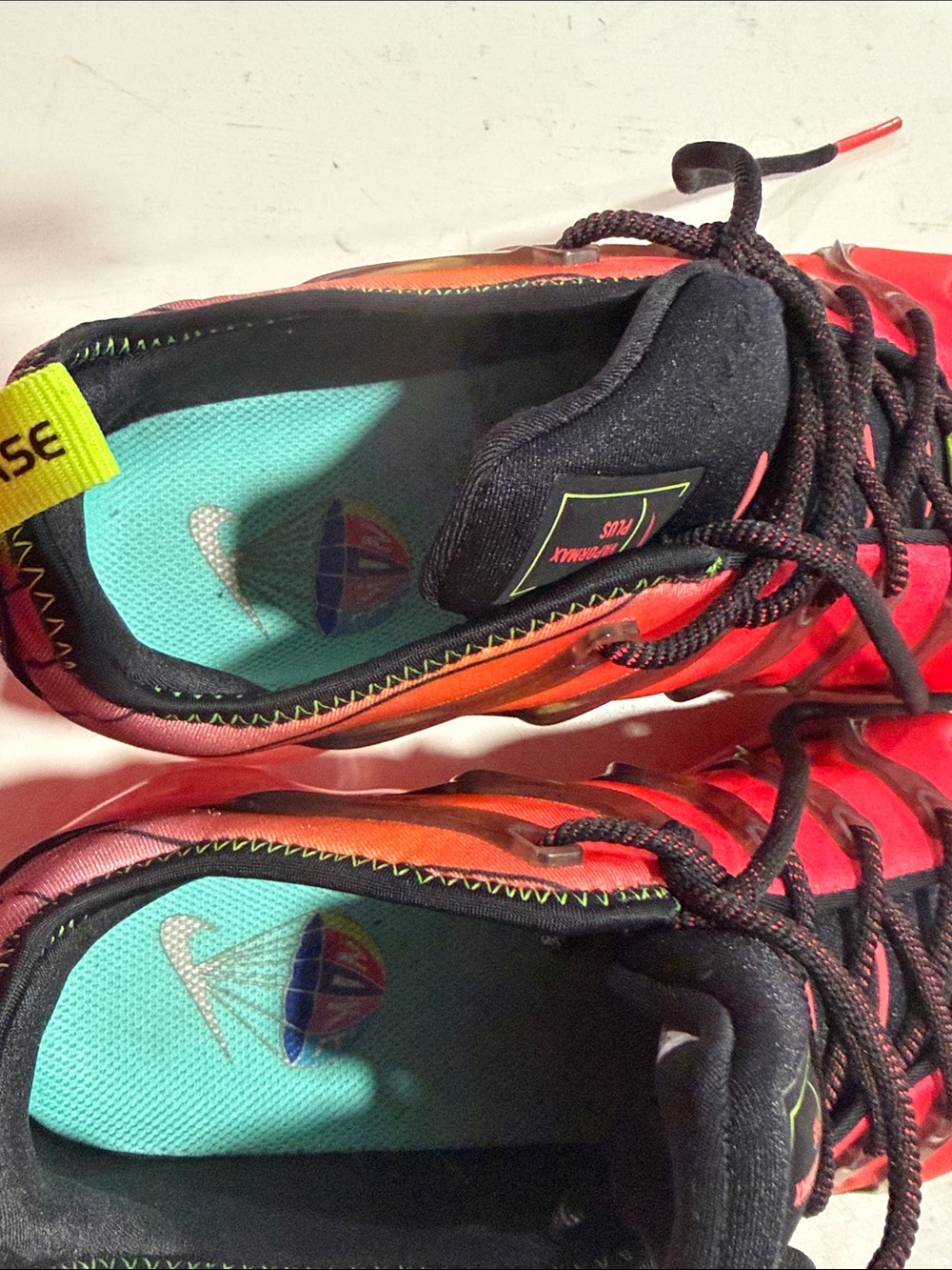 Nike Kids Sneakers in Red with Black and Neon Yellow Accents - Picture 5 of 7